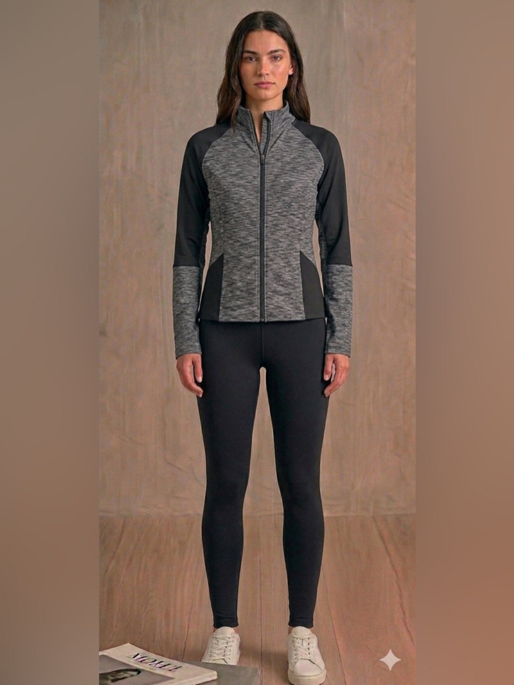 Gray and Black Zip-Up Jacket